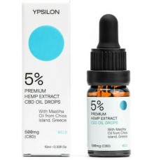 Ypsilon 500mg 5% Premium Hemp Extract Cbd Oil Drops Mild 10ml Μαστίχας